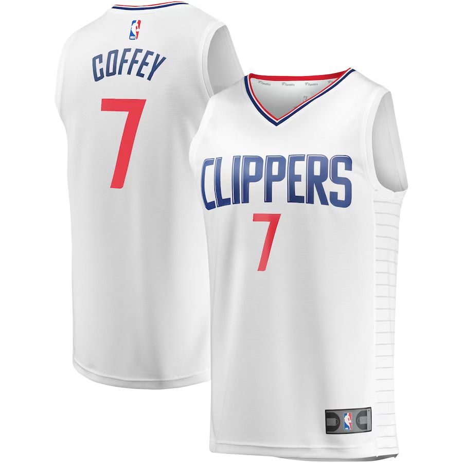 Men Los Angeles Clippers #7 Amir Coffey Fanatics Branded White Fast Break Player NBA Jersey